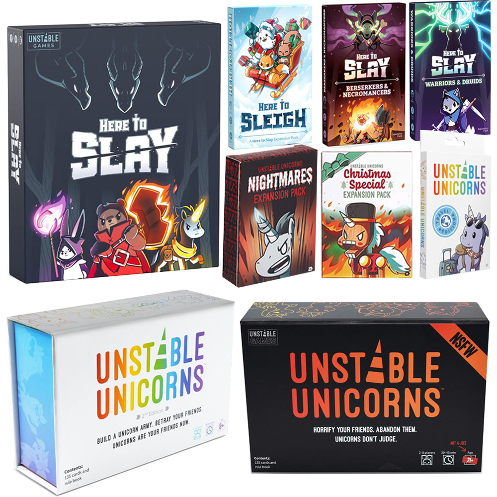 Board Game Here To Slay - ยูนิคอร์นเพื่อสังหารที่นี่เพื่อเลื่อนชุดขยายวันหยุดเกมการ์ดเล่นบทบาทเชิงกลยุทธ์สำหรับเด็กวัยรุ่นผู้ใหญ่ผู้เล่น2-6คน