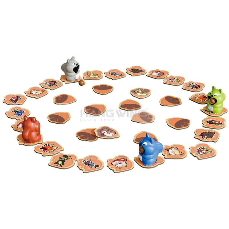 Board Game Hotel - เกมกระดานแข่งขันนักล่ากระรอกนัทแลนด์สำหรับเด็ก - ของเล่นปริศนาเสริมสร้างความจำสำหรับผู้เล่น 2-4 คน เกมครอบครัวแบบอินเทอร์แอคทีฟ