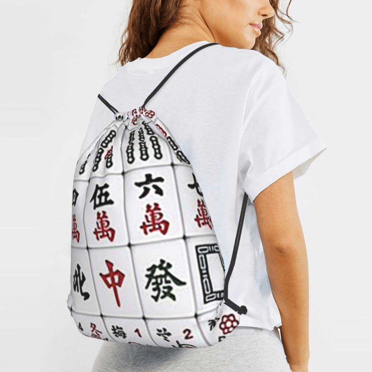 กระเป๋าเป้สะพายหลังลายไพ่มาห์จ - Tile Bag Drawstring บทวิจารณ์และราคา