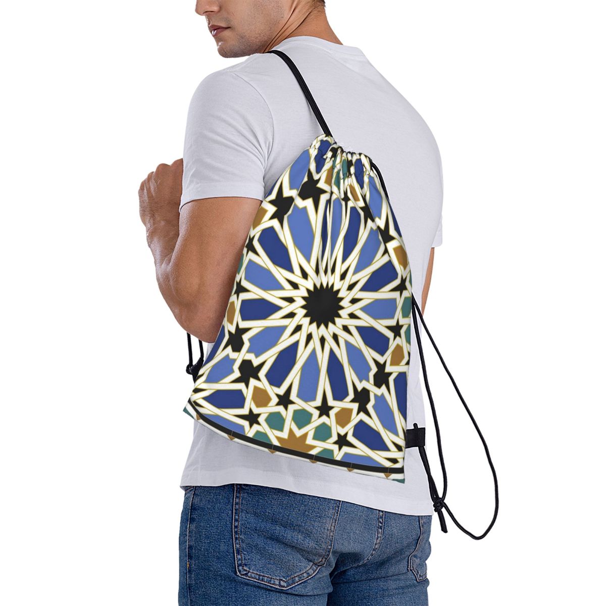 กระเป๋าเป้สะพายหลังอาหรับไทล์  - Tile Bag Drawstring บทวิจารณ์และราคา