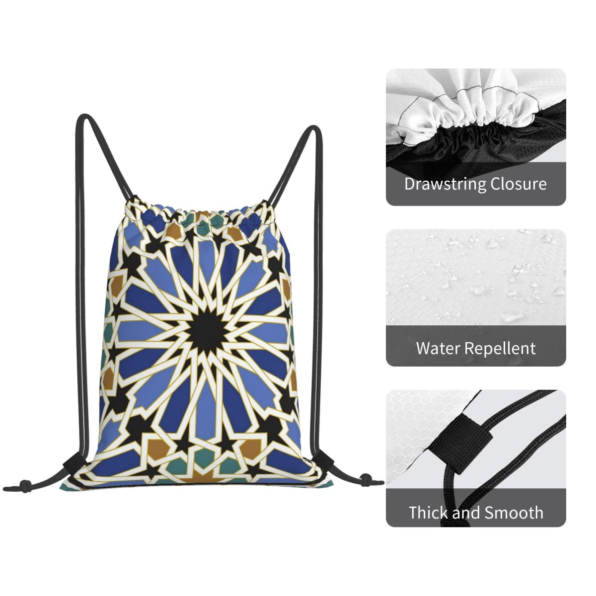กระเป๋าเป้สะพายหลังอาหรับไทล์  - Tile Bag Drawstring บทวิจารณ์และราคา
