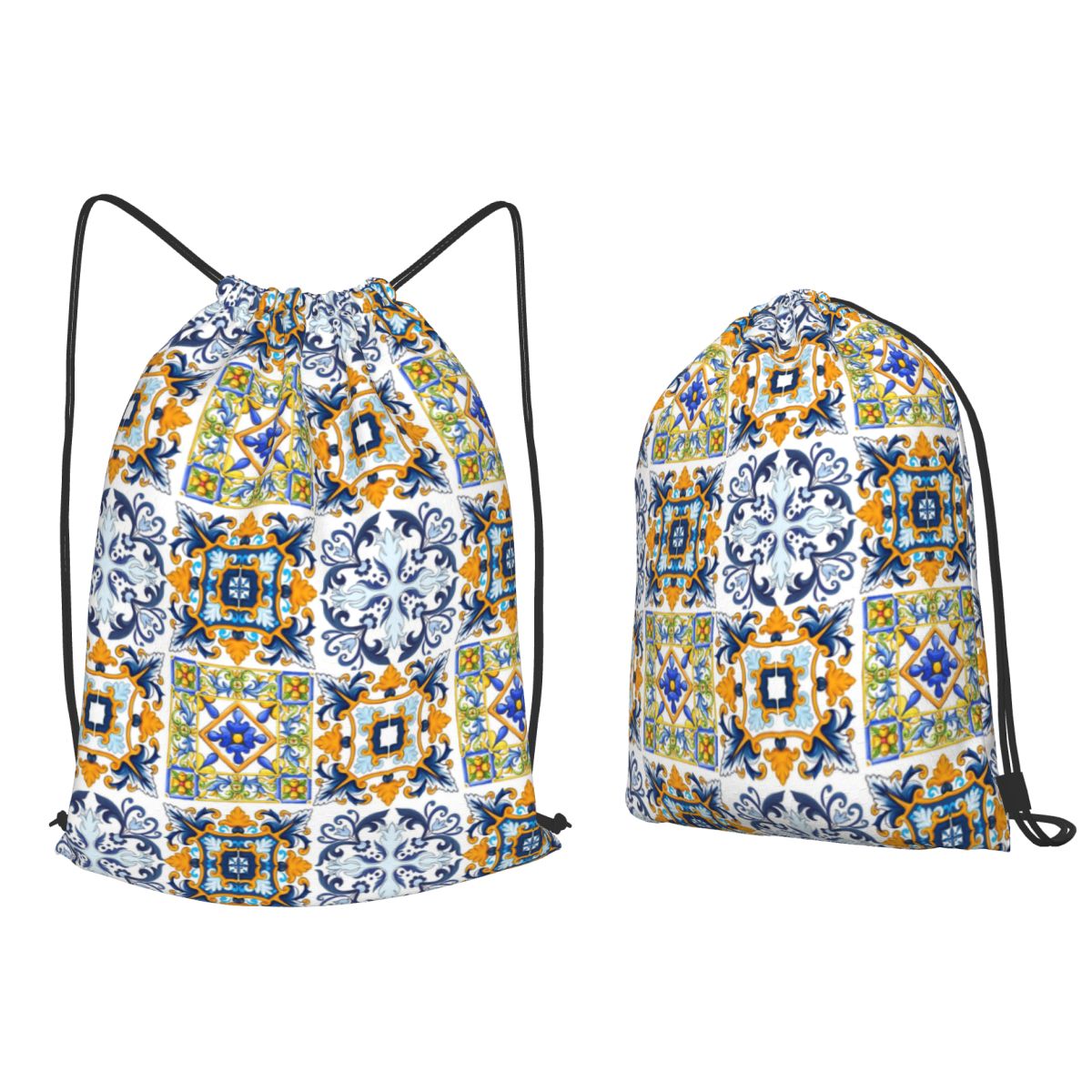 กระเป๋าเป้สะพายหลังลายกระเบื้อ - Tile Bag Drawstring บทวิจารณ์และราคา