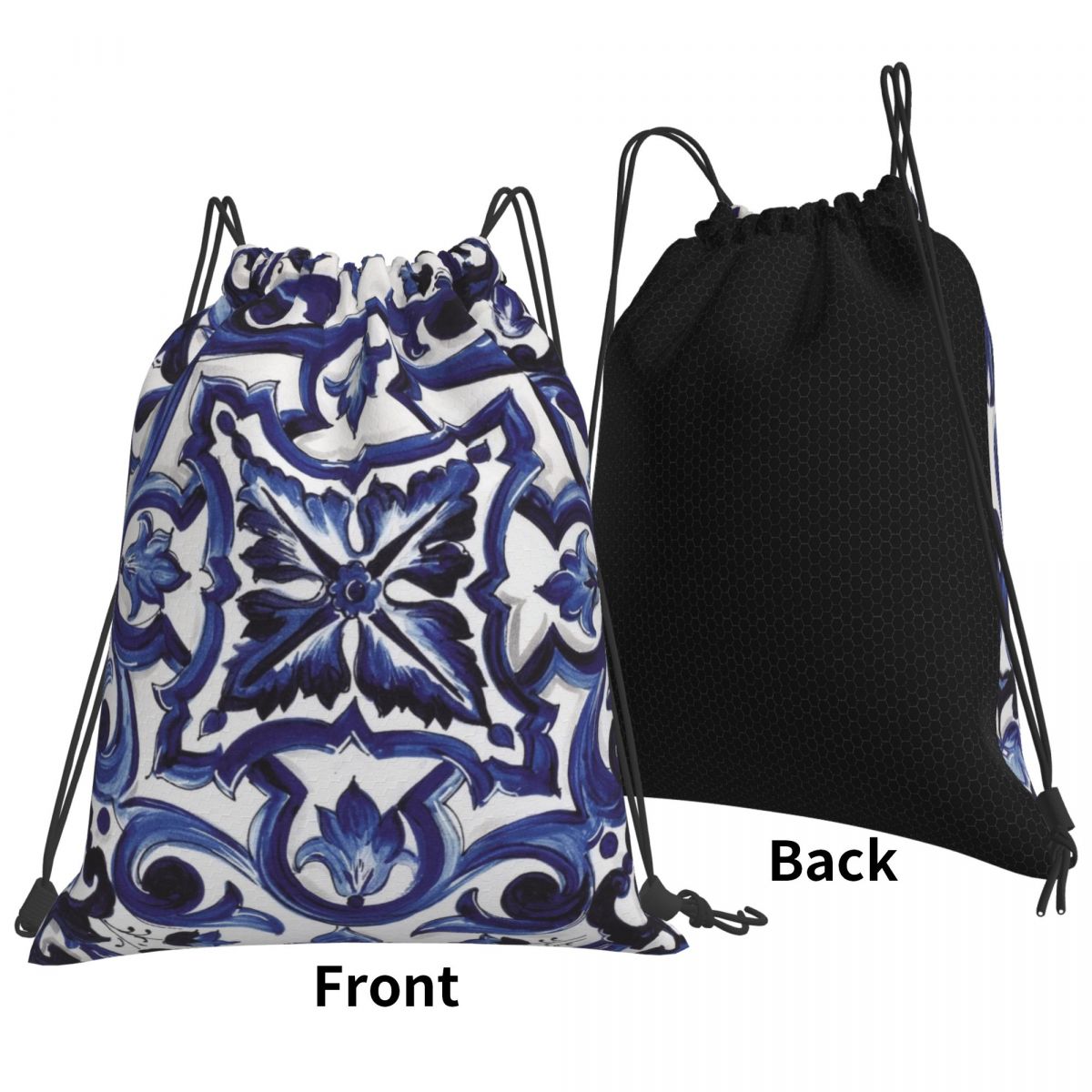 กระเป๋าเป้สะพายหลังลายดอกไม้สี - Tile Bag Drawstring บทวิจารณ์และราคา