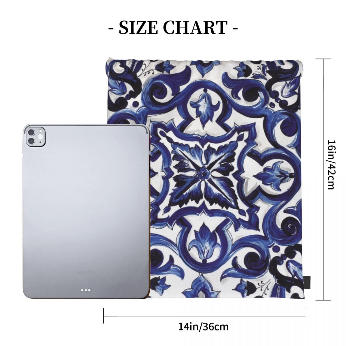 กระเป๋าเป้สะพายหลังลายดอกไม้สี - Tile Bag Drawstring บทวิจารณ์และราคา