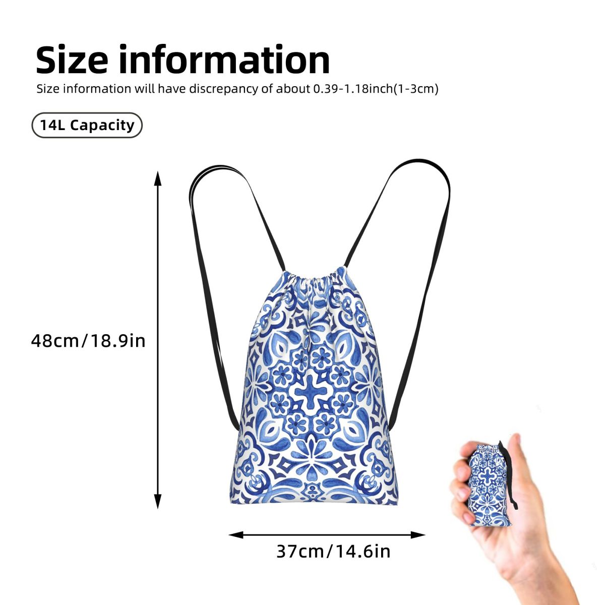 กระเป๋าเป้สะพายหลังแบบมีเชือกผ - Tile Bag Drawstring บทวิจารณ์และราคา