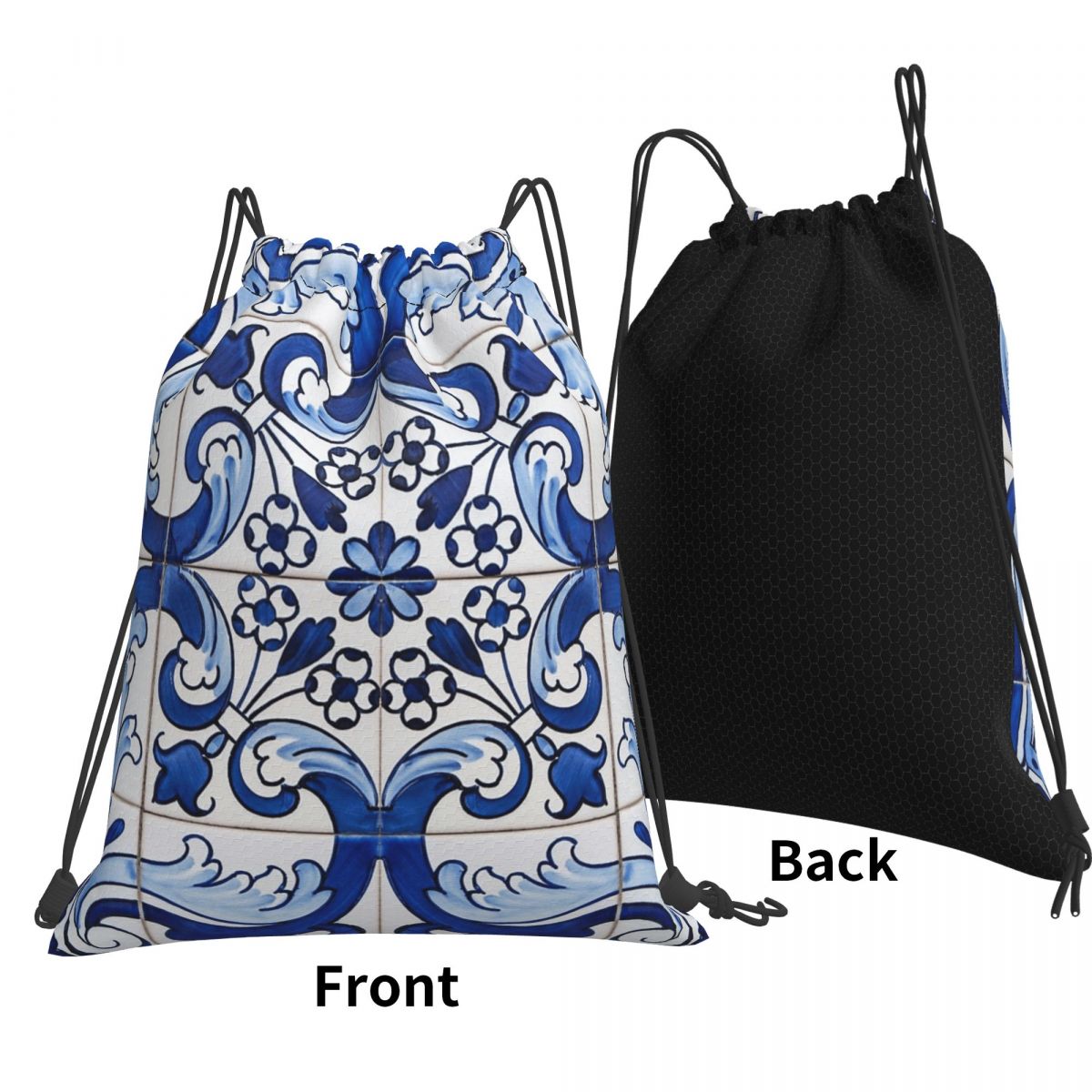 กระเป๋าเป้สะพายหลังลายดอกไม้แบ - Tile Bag Drawstring บทวิจารณ์และราคา
