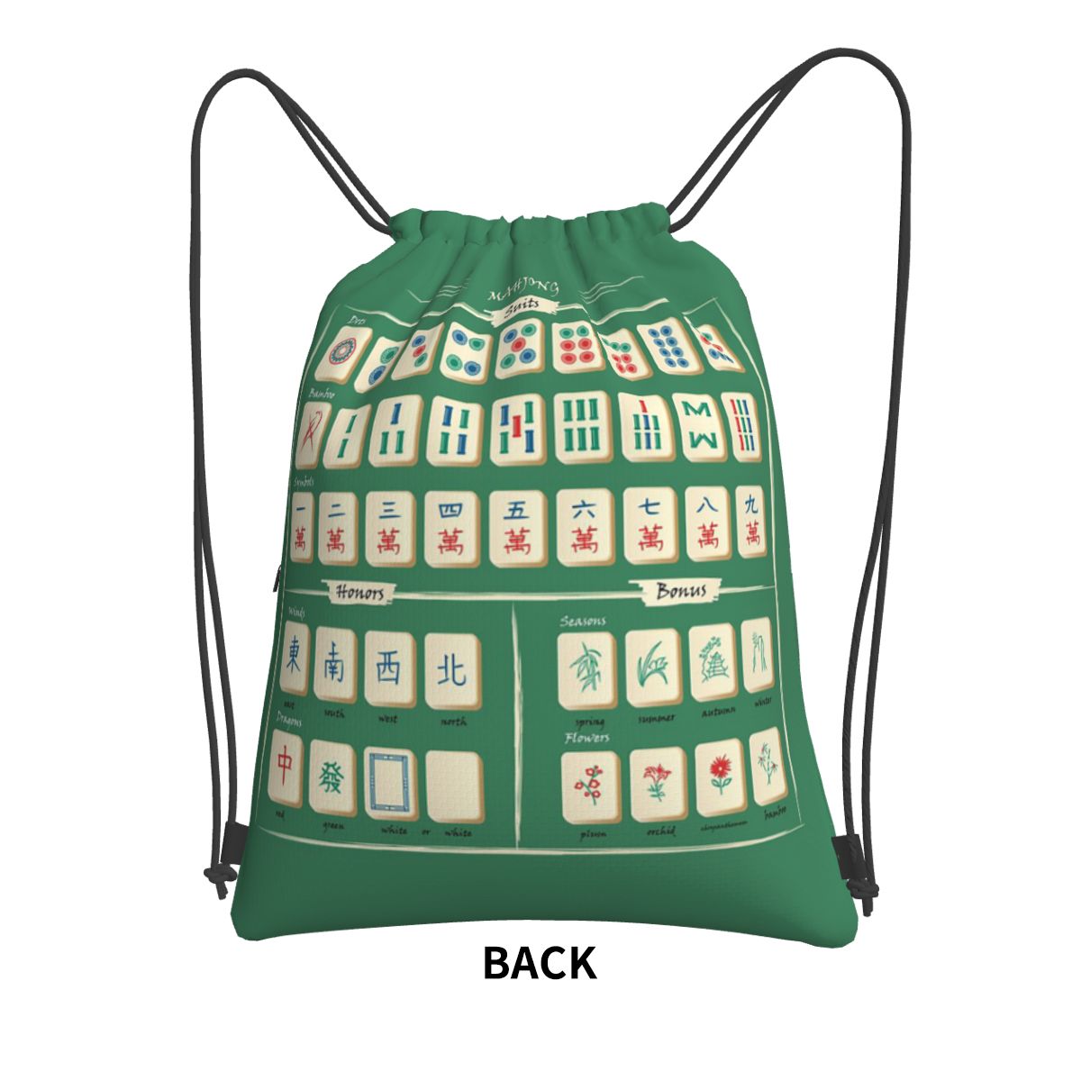 กระเป๋าเป้สะพายหลังลายไพ่นกกระ - Tile Bag Drawstring บทวิจารณ์และราคา