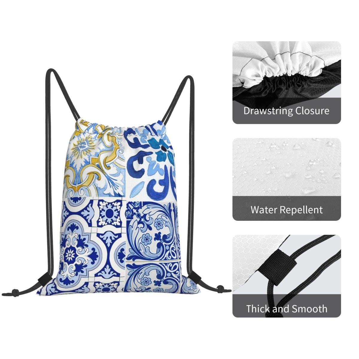 กระเบื้องซิซิลี, เมดิเตอร์เรเน - Tile Bag Drawstring บทวิจารณ์และราคา