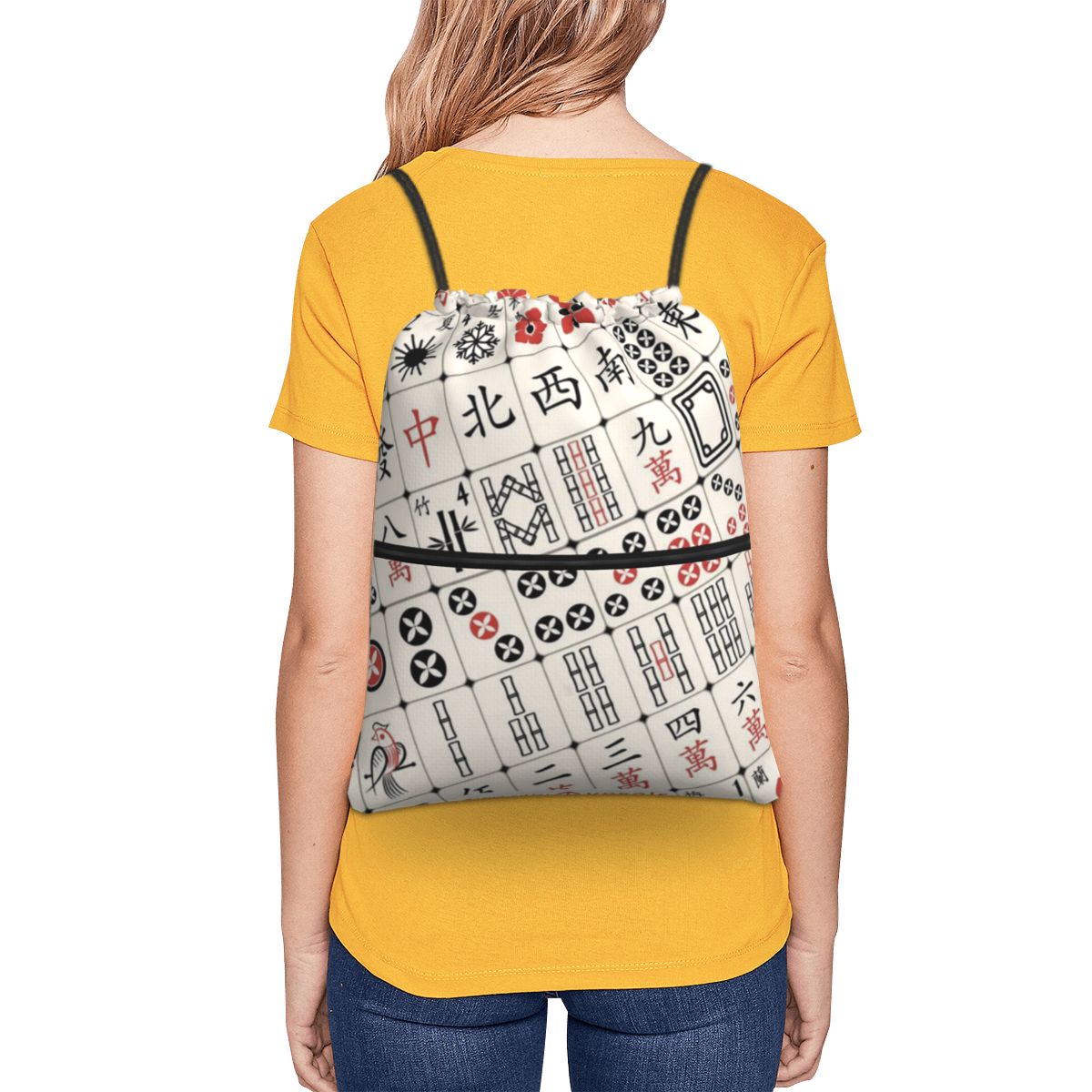 กระเป๋าเป้สะพายหลังลายไพ่นกกระ - Tile Bag Drawstring บทวิจารณ์และราคา